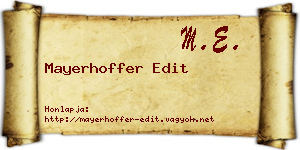 Mayerhoffer Edit névjegykártya