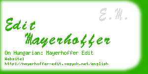 edit mayerhoffer business card